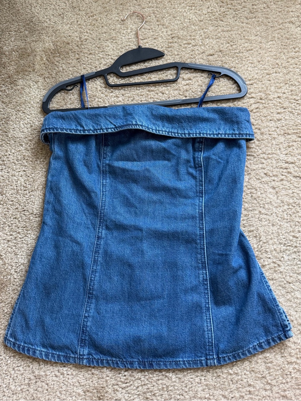 LOFT denim strapless shirt